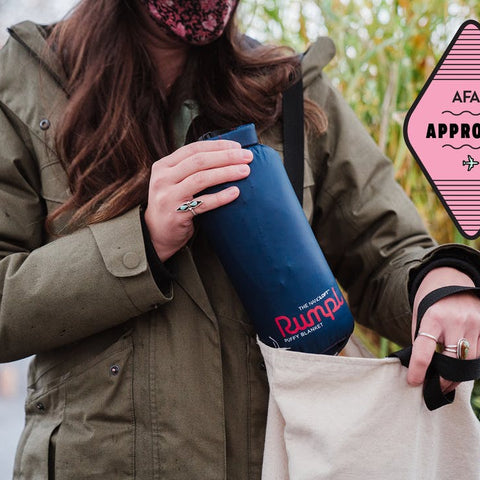 THIS RUMPL TRAVEL BLANKET COMES WITH ME ON EVERY LONG-HAUL FLIGHT